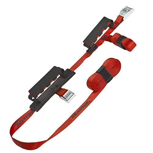Master Lock 3126EURDAT Zwei Tragegurte mit Griff, Rot, 2,50 m x 2 5mm + 5,5 m x 25 mm Gurte von Master Lock