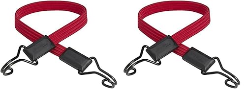 Master Lock 3224EURDAT Flaches Gummi-Spannseil mit Haken [60 cm langes Spannseil] [Doppelter Invershaken] - Ideal zum Transportieren, Verpacken und Sichern von Lasten (Packung mit 2) von Master Lock