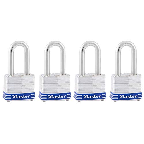 Master Lock 3QLF Outdoor Vorhängeschloss mit Schlüssel, 4 Stück gleichschließend von Master Lock