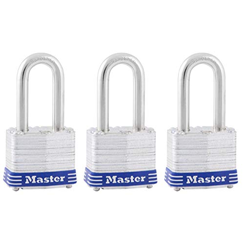 Master Lock 3TRILF Vorhängeschloss, laminiert, silberfarben, 3 Stück von Master Lock