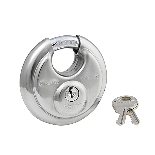 Master Lock 40KADPF Rundes Vorhängeschloss mit geschirmtem Bügel, Edelstahl von Master Lock