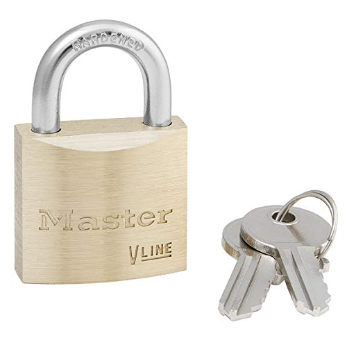 Master Lock 4130KA-142 Schlüssel Vorhängeschloss aus Messing, Gold, 4,9 x 3 x 1,2 cm von Master Lock