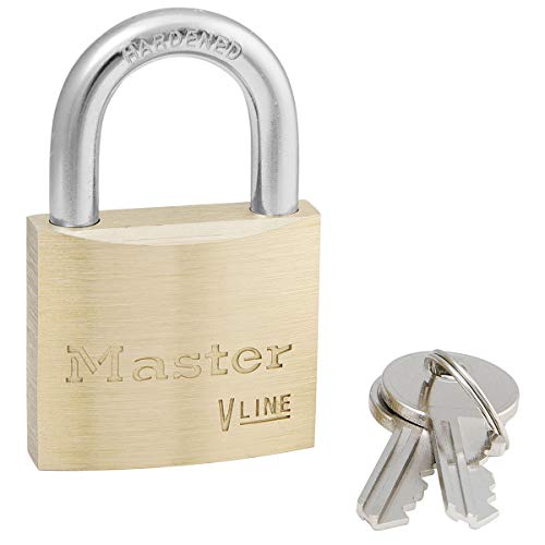 Master Lock 4140KA-2341 Schlüssel Vorhängeschloss aus Messing, Gold, 6 x 4 x 1,3 cm von Master Lock