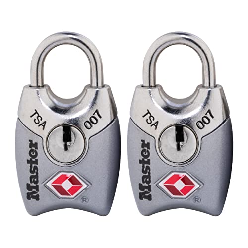 Master Lock 4689T TSA zugelassenes Schloss mit Schlüssel, 2 Stück, Farben können variieren von Master Lock