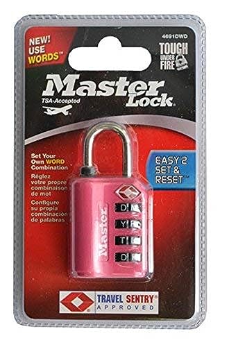 Master Lock 4691DWD Vorhängeschloss, Zahlenkombination, TSA-Akzeptiert, 3,8 cm breit, verschiedene Farben, verschiedene Farben von Master Lock