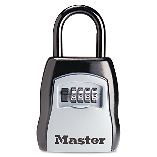 Verriegelungskombination 5-Schlüssel-Stahlbox, 8,9 x 4,8 x 4 cm, Schwarz/Silber von Master Lock