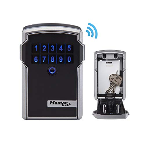 Master Lock Smart Connected Schlüsseltresor für Unternehmen und Industrie, Verschlüsselung nach Militärstandard, Aussen, Wandhalterung, Bluetooth oder Zahlencode, 12.7 x 8.3 x 5.9 cm von Master Lock