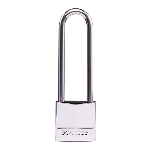 Master Lock 639EURDLJ Marine Vorhängeschloss mit Schlüssel und Langer Bügel, Grau, 9,7 x 3 x 1,2 cm von Master Lock