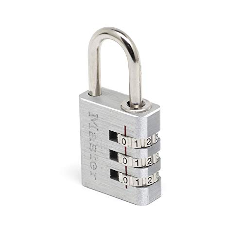 Master Lock 7630EURD Zahlenschloss Vorhängeschloss aus Aluminium, Grau, 3 x 6,5 x 1,3 cm von Master Lock