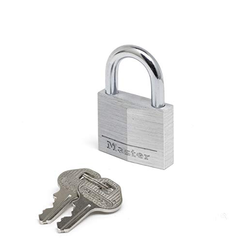 Master Lock 9140EURD Vohängeschloss mit Schlüssel aus Aluminium, Grau, 4 x 5,9 x 1,3 cm von Master Lock