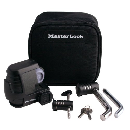 Master Lock Anhängerschloss, Anhängerkupplung und Empfängerschloss, Kombi-Pack, 3794DAT, Rot von Master Lock