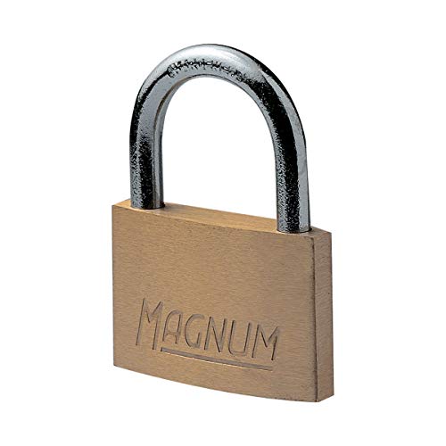 Master Lock CAD50 Magnum Vorhängeschloss aus Massivmessing mit Schlüssel, Gold, 7,8 x 6 x 1,2 cm von Master Lock