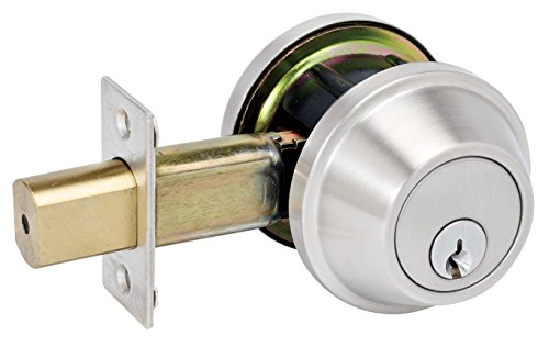 Master Lock DSCHDD32D Robuster Doppelzylinder, Klasse 2, kommerzieller Riegel mit Anschlagpuffer in gebürstetem Chrom von Master Lock