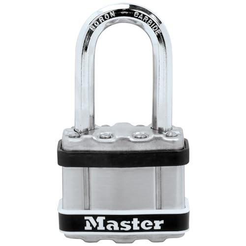 Master Lock Hochleistungs-Vorhängeschloss [Stahl, Gehäuseabdeckung aus Edelstahl] M1EURDLFSTS – Sichere Boote und Tore bei Bootsanwendungen, silber, 46 mm von Master Lock