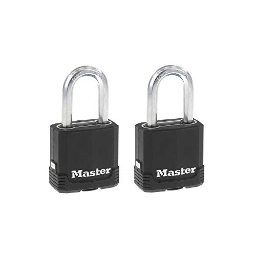 Master Lock M115XTLF Magnum Heavy Duty Outdoor Vorhängeschloss mit Schlüssel, 2 Stück gleichschließend von Master Lock
