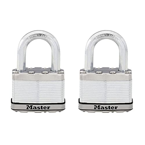 Master Lock M15XTLF Magnum robustes Outdoor-Vorhängeschloss mit Schlüssel, 2 Stück gleichschließend von Master Lock