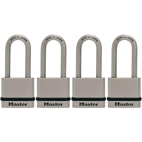 Master Lock M530XKADLHCCSEN Vorhängeschloss mit ummanteltem Bügel und 5,1 cm Bügelabstand, gleichschließend, 1,9 cm breit 4er-Pack Keyed Alike von Master Lock