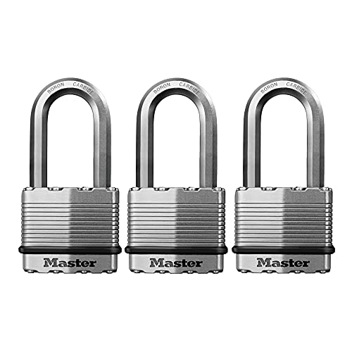 Master Lock M5XTRILH Magnum Vorhängeschloss mit Schlüssel, 3 Stück, gleichschlieÃŸend von Master Lock