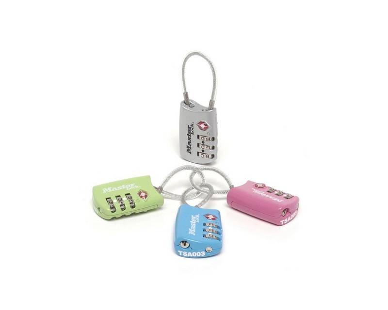 Master Lock Reiseschloß 4688EURD Zahlenkombination TSA farbl Diebstahlalarm von Master Lock