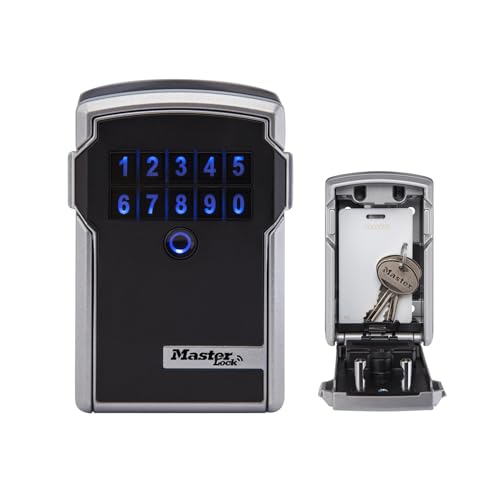 Master Lock Smart Connected Schlüsseltresor, Verschlüsselung nach Militärstandard, Aussen, Wandhalterung, Bluetooth oder Zahlencode, 12.7 x 8.3 x 5.9 cm von Master Lock