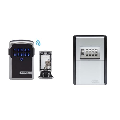 Master Lock Smart Connected Schlüsseltresor & ABUS KeyGarage 787 - Schlüsselbox zur Wandmontage - für Schlüssel oder kleine Wertgegenstände - 46331 - Schwarz-Silber von Master Lock