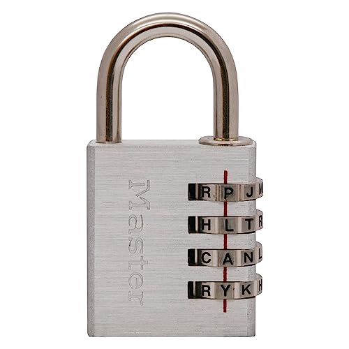 Master Lock Stellen Sie Ihr eigenes Wort Vorhängeschloss, Set Your Own Word Zahlenschloss, Metall Legierter Stahl, 1-9/16 in. Wide von Master Lock