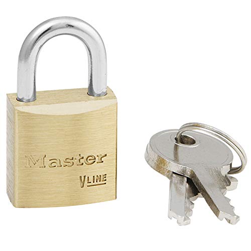 Master Lock 4120KA-123 Schlüssel Vorhängeschloss aus Messing, Gold, 3,4 x 2 x 1 cm von Master Lock