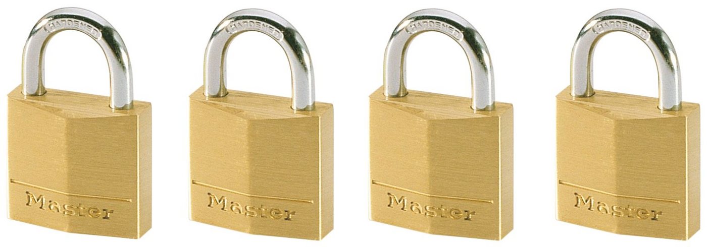 Master Lock Vorhängeschloss, (Set, 4-tlg), Messing, gleichschließend von Master Lock