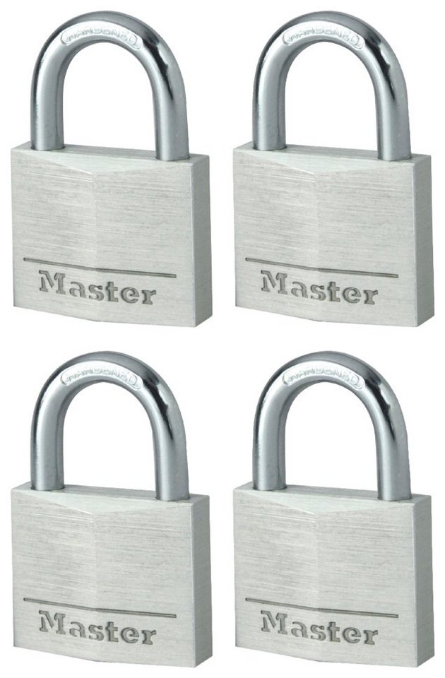 Master Lock Vorhängeschloss, Sicherheitsklasse 5, (Set, 4-tlg), Aluminium, gelichschließend von Master Lock