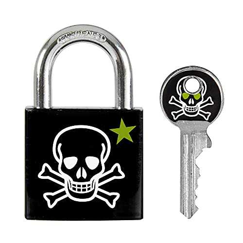 Master Lock 3430EURDSKULL Schlüssel Vorhängeschloss mit Totenkopfmotiv, Totenkopfmotiv, 5,3 x 3 x 1,5 cm Master Lock 3430EURDSKULL Schlüssel Vorhängeschloss mit Totenkopfmotiv, Totenkopfmotiv, 5,3 x 3 x 1,5 cm von Master Lock
