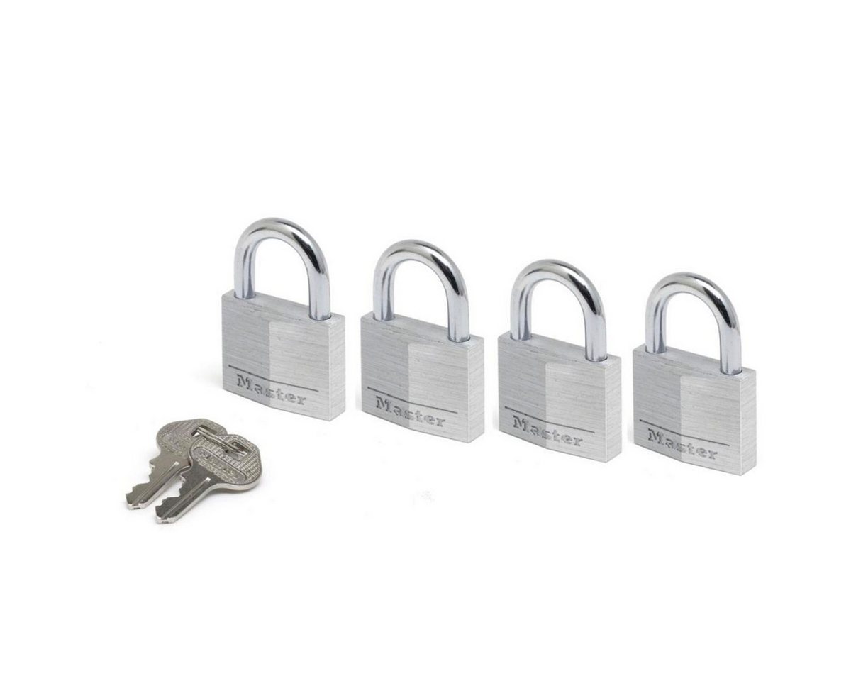 Master Lock Vorhängeschloss 4er Set (40mm) 9140EURQNOP Diebstahlalarm von Master Lock