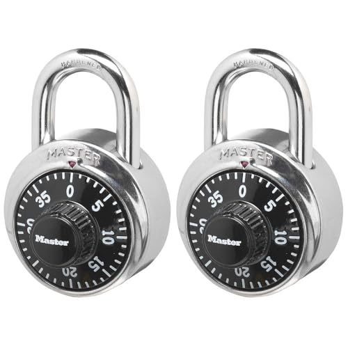 Master Lock 1500T Schließfachschloss Zahlenschloss, Schwarz, 2 Pack von Master Lock