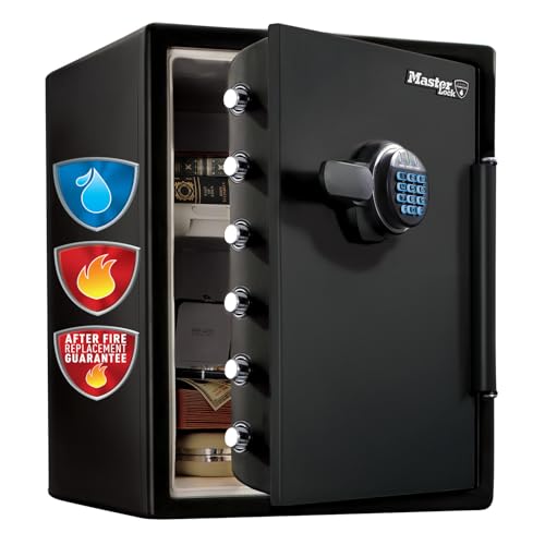 MASTER LOCK Tresor [Feuer- & Wasserfest] [56,5 L] [elektronische Kombination] – LFW205FYC – Für Ausweise, A4-Dokumente, Laptop usw. von Master Lock
