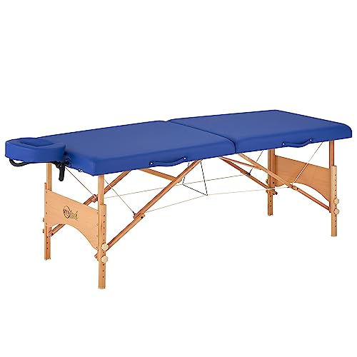 Master Massage 69cm Brady Wood Lightweight Shiny Portable Massage Table Masage Couch Beauty Bed, Classic Blue Stück, blau, Holz von Master Massage