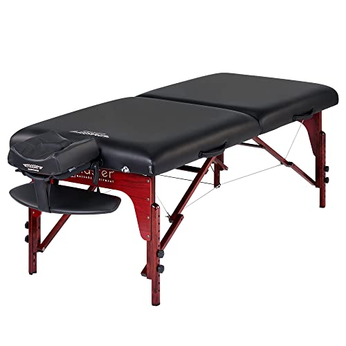 Master Massage 71cm Montclair Mobil Massageliege Klappbar Massagebett Massagebank Kosmetikliege Portable Beauty Bed Holzfüße Paket Schwarz von Master Massage