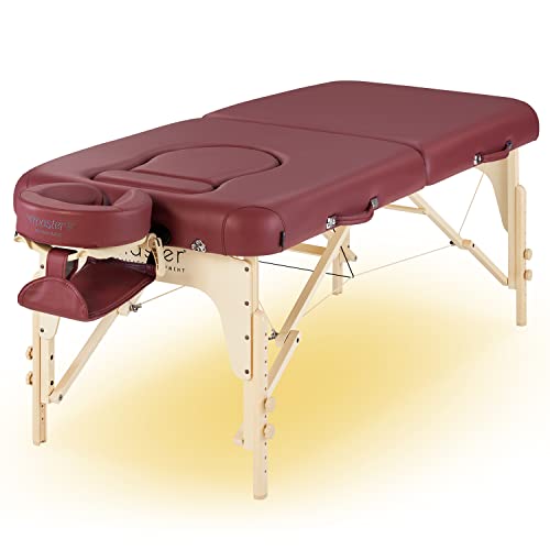 Master Massage 76cm Eva Schwangerschaftsliege Klappbare Mobile Massageliege für Schwangere aus Holz mit Bauchausschnitt Burgund von Master Massage Equipment