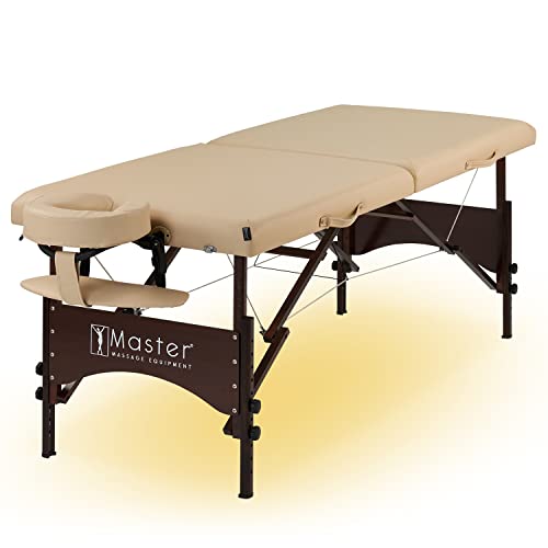 Master Massage Argo 71cm Mobile Massageliege Therapiebank Kosmetikliege mit Ambiente Beleuchtung Beige von Master Massage Equipment