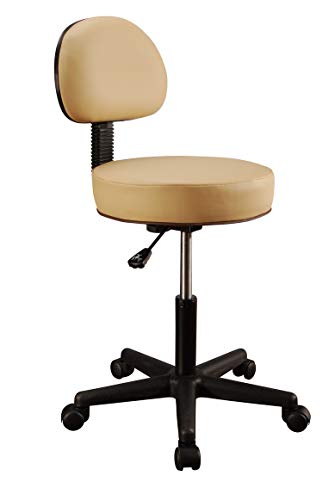 Master Massage Backrest Rollhocker Drehhocker mit Rückenlehne Höhenverstellbar-Beige von Master Massage