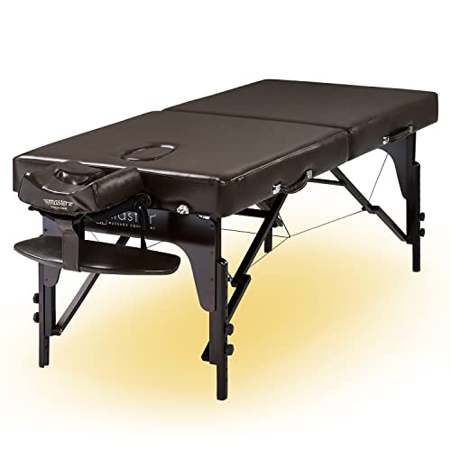 Mobile Massageliege Kosmetikliege Therapiebett Klappbar mit Gesichtsausschnitt, Ambiente Beleuchtung Vollholz von Master Massage Equipment