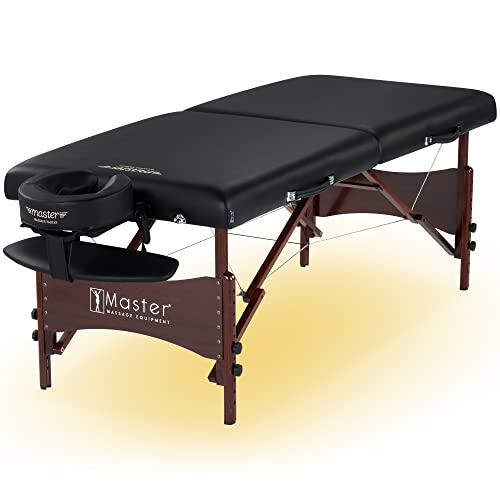 Master Massage NewPort Mobil Massageliege Kosmetikliege Therapiebett Klappbar mit Ambiente Beleuchtung Holz71cm Schwarz von Master Massage