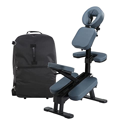 Master Massage Gymlane Profi Klappbar Mobil Massagestuhl Behandlungsstuhl aus Aluminium verstellbar leicht mit Musikkissen Lautsprecher Bluetooth Transportkoffer Königsblau von Master Massage Equipment