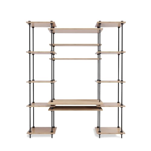 Master Regale DEKO Regalsystem: Schreibtisch mit Regal 185x85x35/52,5cm und Standregal 185x43x35cm mit Erweiterung 43x35cm von Master Regale