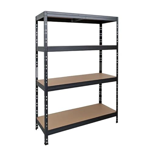 Master Regale Rivet Heavy Duty Shelving Unit with HDF Panel 180x120x45cm (HxWxD) 4 Shelves 250 kg per Shelf Blue Metal Shelving, Basement Shelving, Workshop Shelving, Garage Shelving von Master Regale