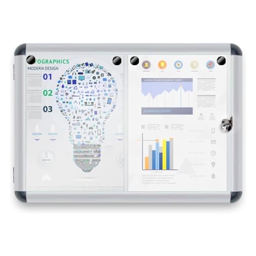 MoB Schaukasten 2xA4 Wetterfest für Innen & Aussen inkl. 4 Magnete & Montagematerial Infokasten Aushang Aushangkasten Magnetische & beschreibbare Rückwand Plakatschaukasten mit Alurahmen & Acrylglas von Master of Boards