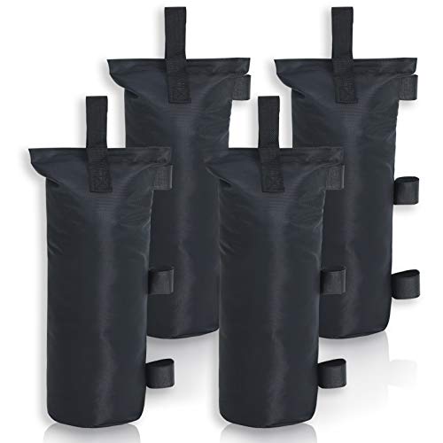 MASTERCANOPY 4er Set Sandsäcke Beingewichte Beschwerer wiederverwendbar, für Pop-up-Pavillon, Faltpavillon, Zelt, Canopy, Schwarz, Max, Bis zu 48 KG INSGESAMT von MasterCanopy
