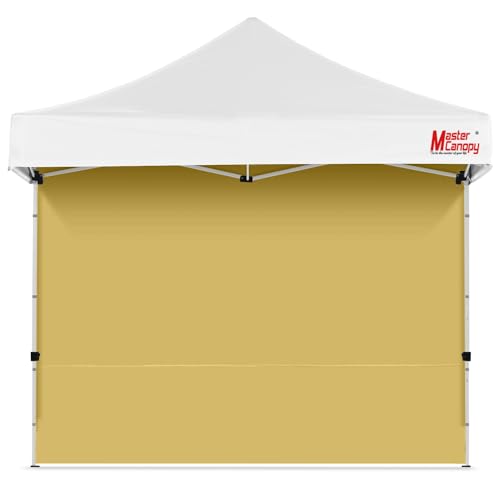 MasterCanopy 2,5 x 2,5 m Seitenteil/Seitenwand ohne Fenster für Pavillon Faltpavillon, Windfest Wasserdicht, Beige von MasterCanopy