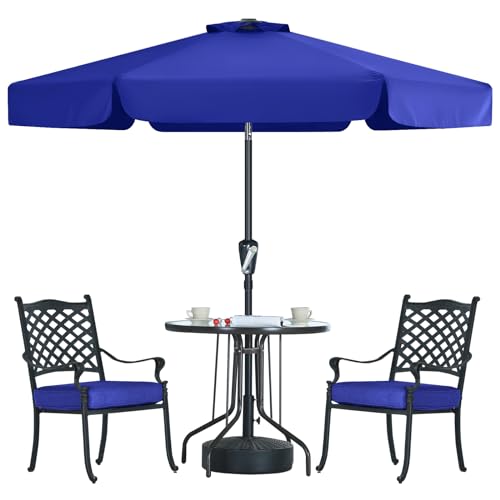 MasterCanopy 230 cm Sonnenschirm mit Volant Patioschirm Gartenschirm Terrassenschirm Tischschirm Martkschirm, Blau von MasterCanopy