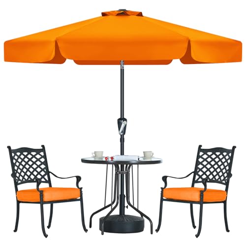 MasterCanopy 230 cm Sonnenschirm mit Volant Patioschirm Gartenschirm Terrassenschirm Tischschirm Martkschirm, Orange von MasterCanopy