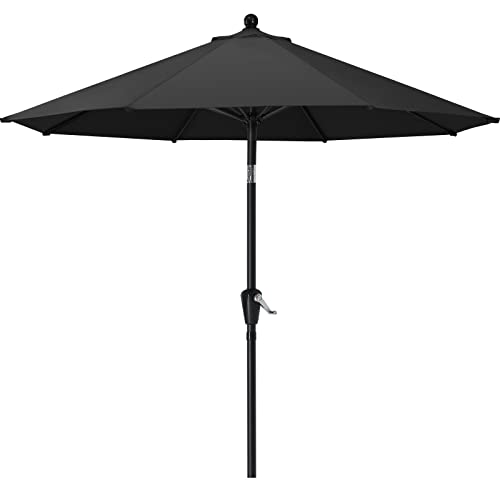 MasterCanopy 270 cm Premium Olefin 5-Jahres-Non-Fading Sonnenschirm Patioschirm Gartenschirm Terrassenschirm Tischschirm Martkschirm 8 Rippen, Dunkelgrau von MasterCanopy
