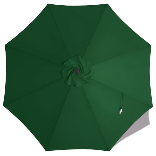 MasterCanopy 270 cm Sonnenschirm Ersatzbezug Bespannung Baldachin Überdachung für 8-Rippen Patioschirm Gartenschirm Terrassenschirm Tischschirm Marktschirm, Dunkelgrün von MasterCanopy